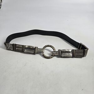 Vintage Chicos Belt Leather Silver Black M